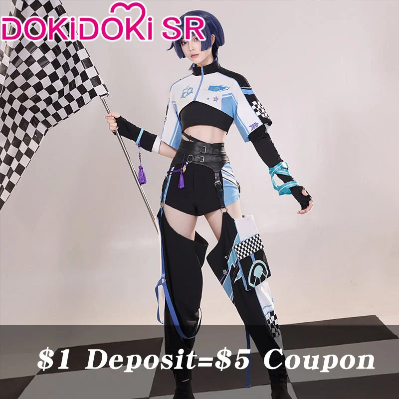 【POLL】$1 Deposit =$5 Coupon DokiDoki-SR Game Genshin Impact Cosplay Scaramouche Racer Costume Wanderer Casual Wear