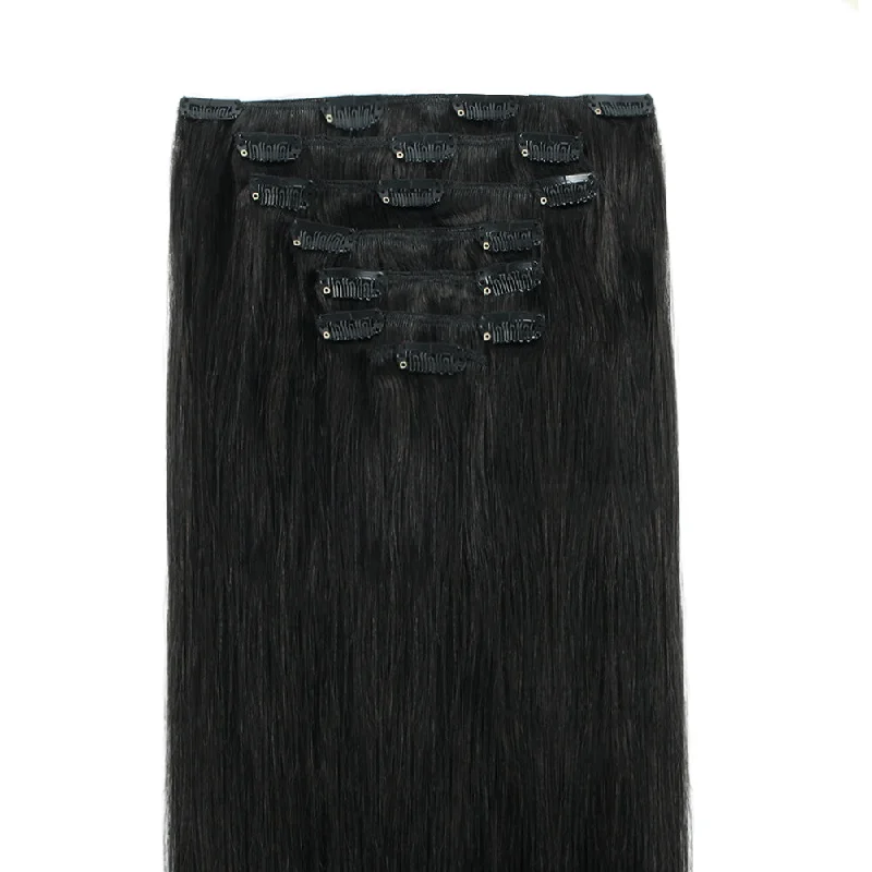 105G Jet Black 1# Clip in Hair Extensions