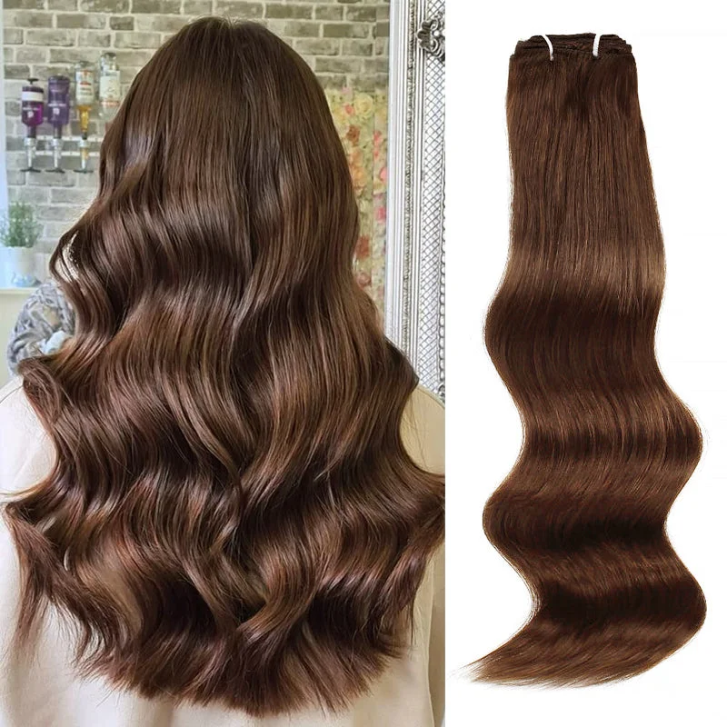 105G Medium Dark Brown 3# Clip in Hair Extensions 14inch