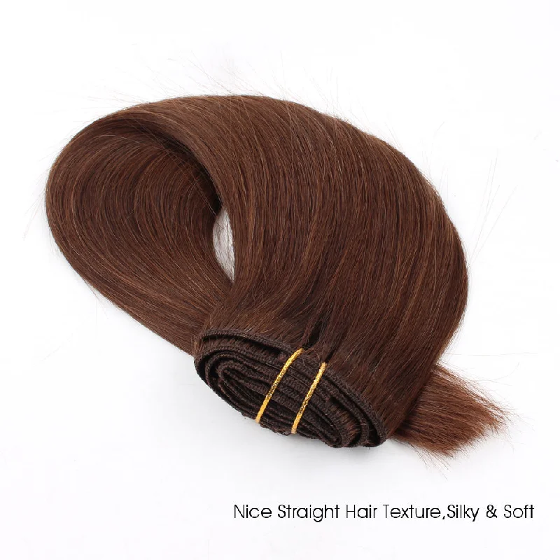 120G Medium Reddish Brown #4 Clip in Hair Extensions