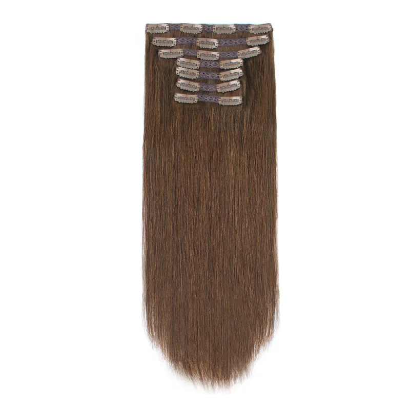 120G Reddish Brown 4# Clip in Hair Extensions