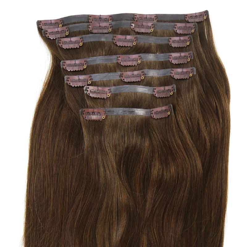 #2 Dark Brown Ultra Narrow Clip In Hair Extensions