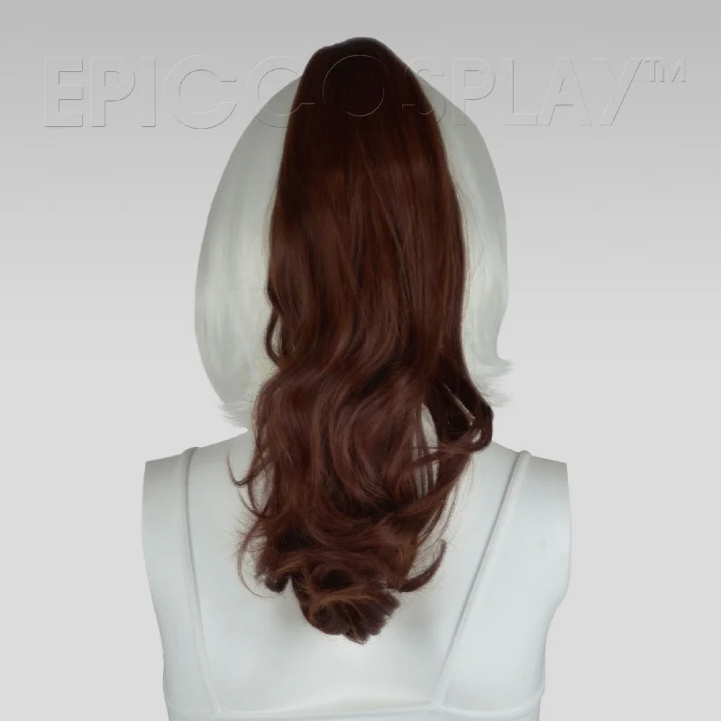 20"" Medium Brown Wavy Curly Ponytail Clipon