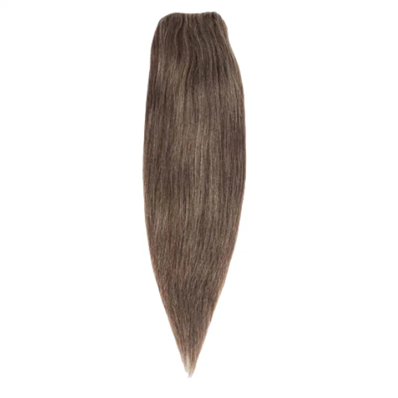 Brownish Grey Straight Hair Drawstring Ponytail Hair Human Hair Extensions