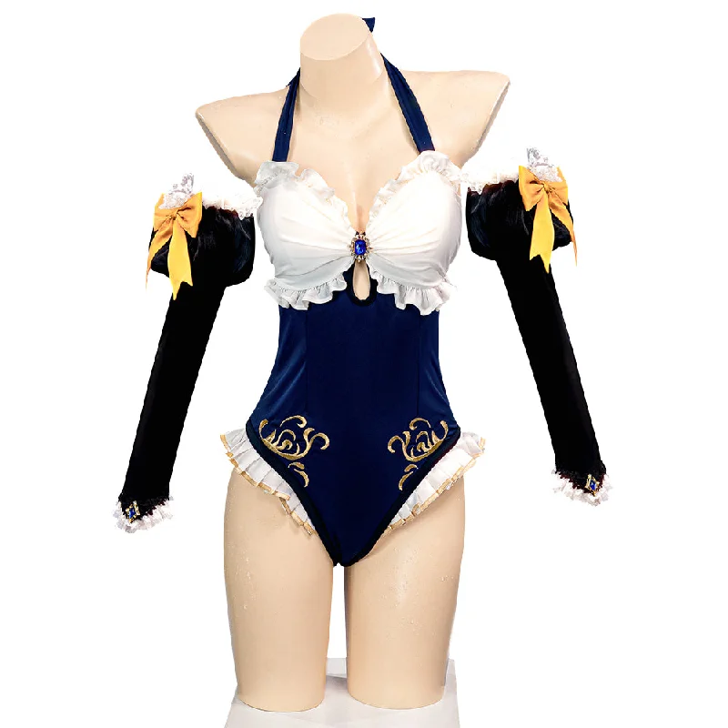 【Size S-3XL】DokiDoki-SR Game Genshin Impact Cosplay Navia Costume Swimsuit Doujin Fontaine