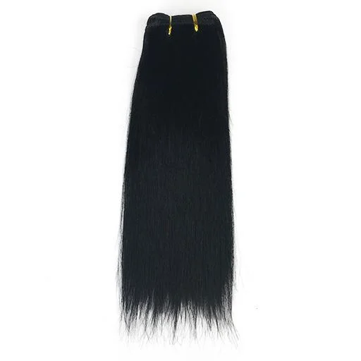 5A Yaki Straight Human Hair Extension Color #1