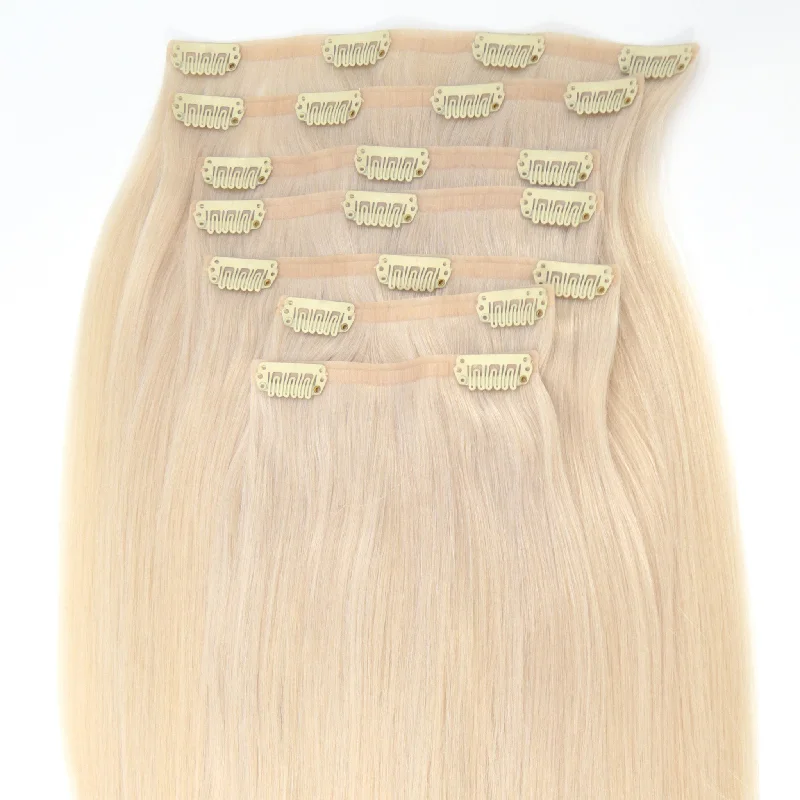 #62 Icy Blonde Ultra Narrow Clip In Hair Extensions