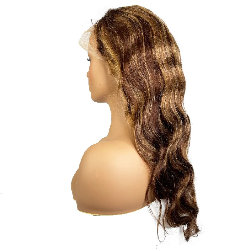 8A Body Wave Transparent Lace Frontal Wig  #4/27