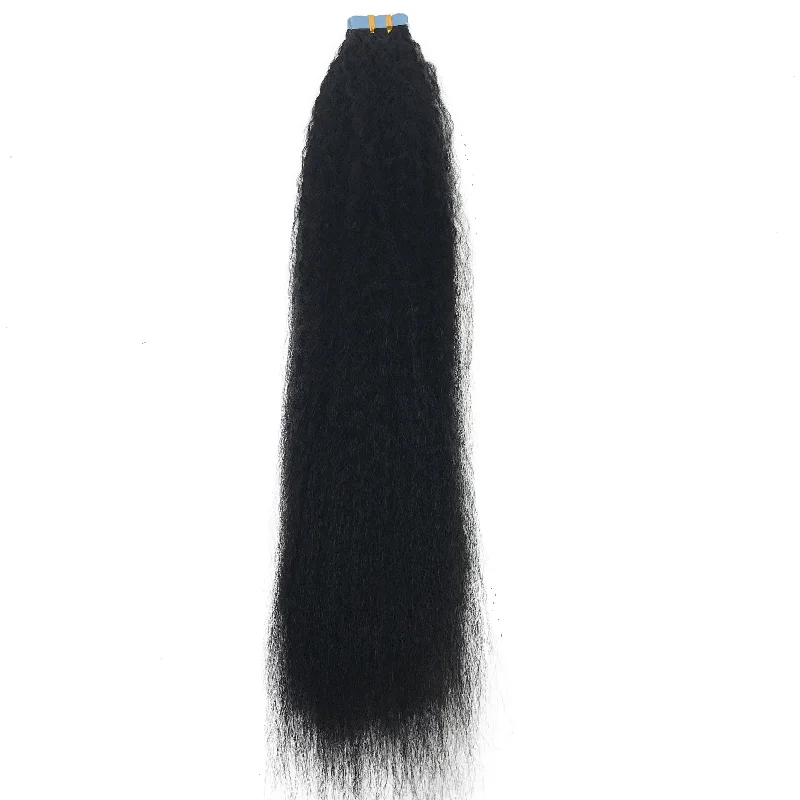 8A Kinky Straight Tape-In Human Hair Extension Natural