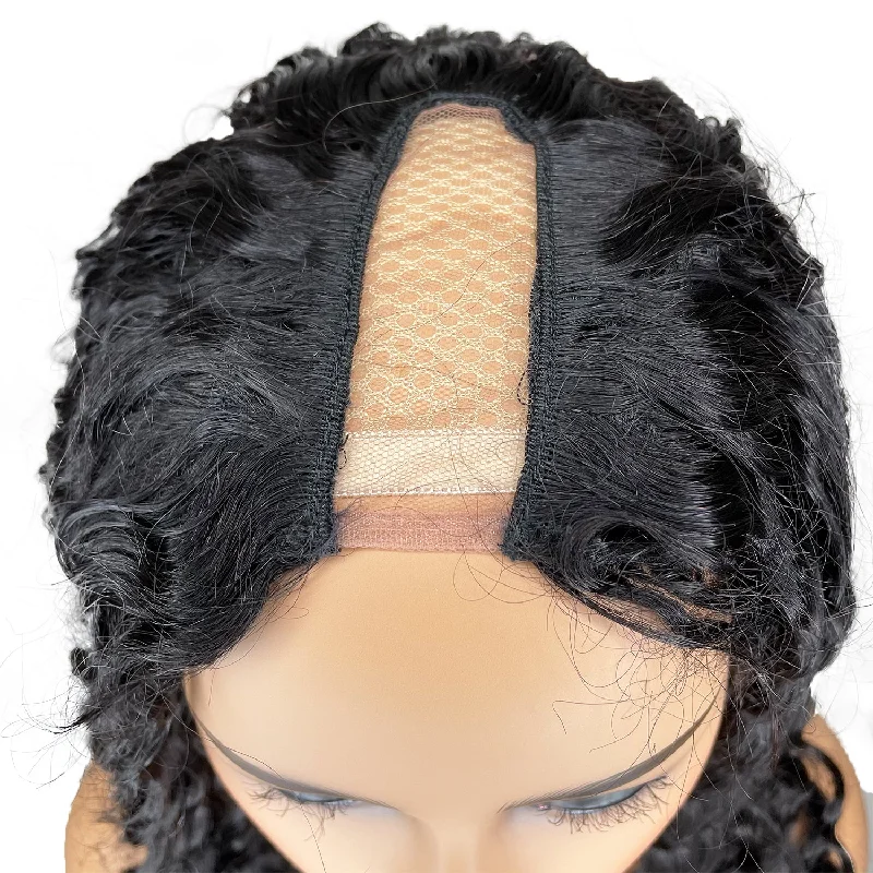 8A Malaysian Deep Wave U Part Human Hair Wig