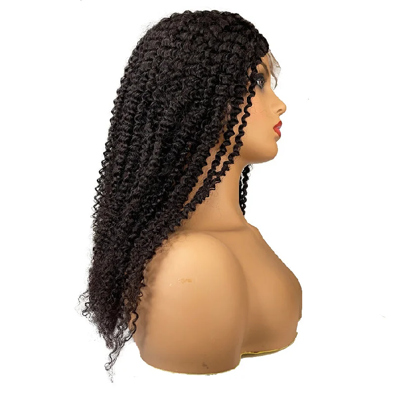 8A Malaysian Kinky Curl V Part Human Hair Wig