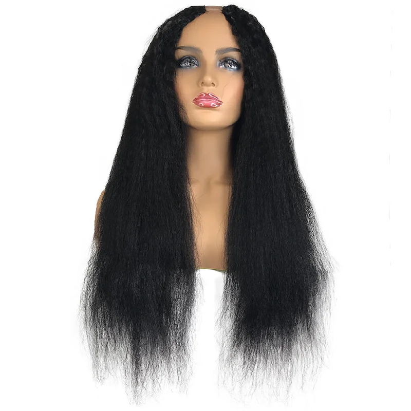 8A Malaysian Kinky Straight U Part Human Hair Wig