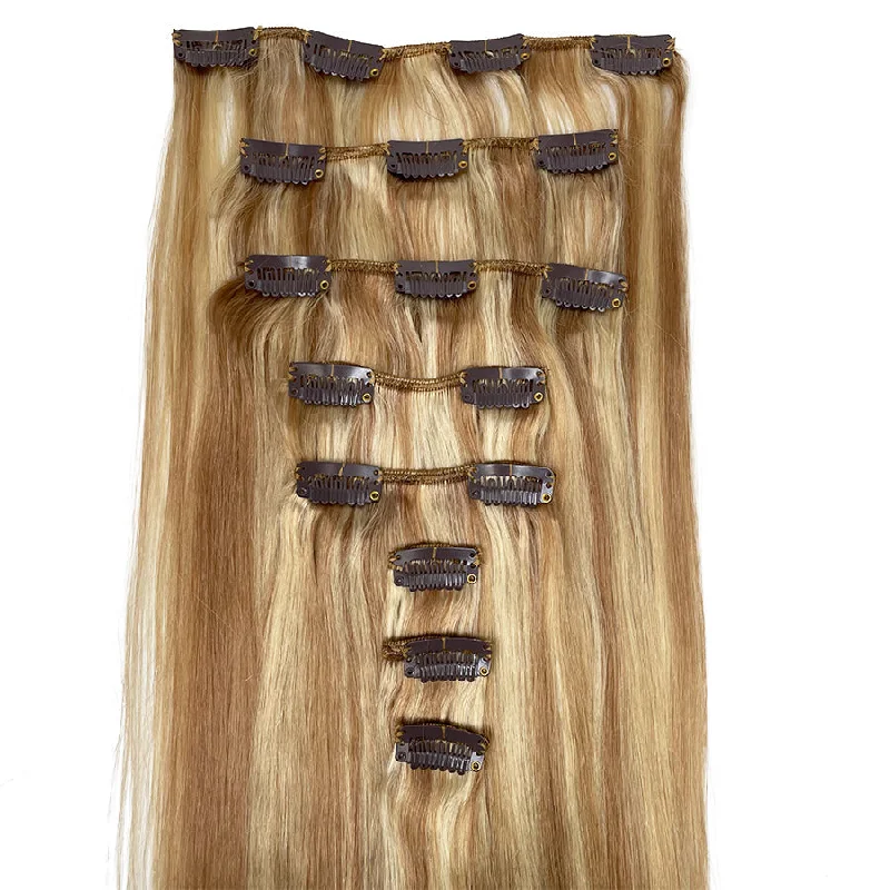 8A Straight Clip-In Human Hair Extension Color P#16/22