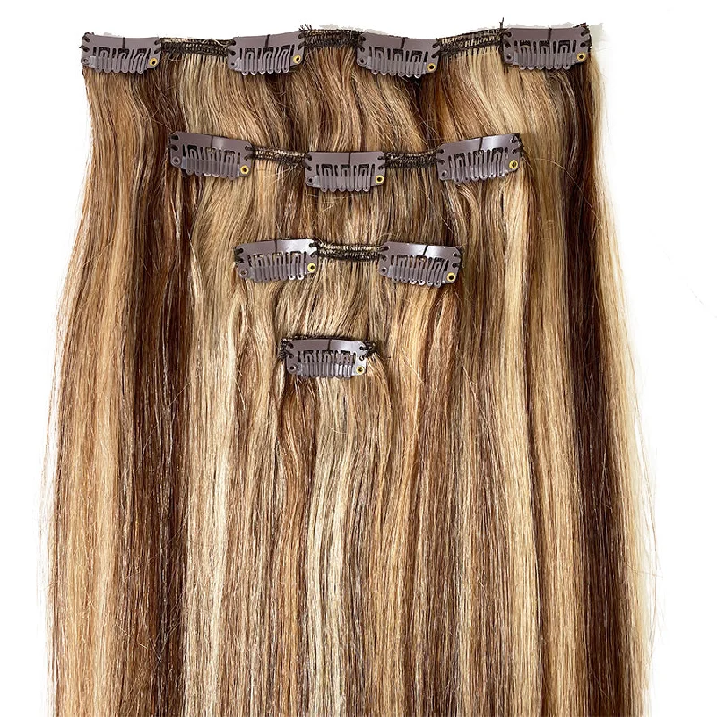 8A Straight Clip-In Human Hair Extension Color P#2/27A