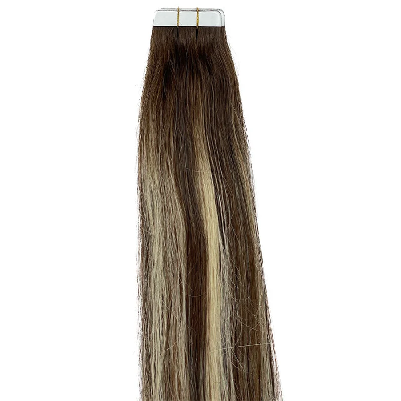 8A Straight Tape-In Human Hair Extension Color T#4/P613/2