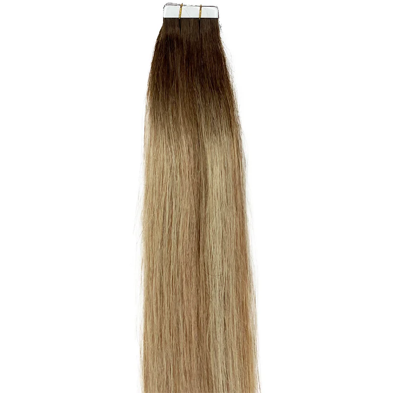 8A Straight Tape-In Human Hair Extension Color T#4/P8/27/613