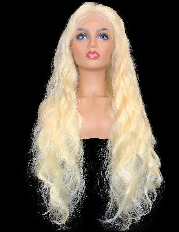 9A Grade Wavy 360 Lace Human Hair Wig  #613