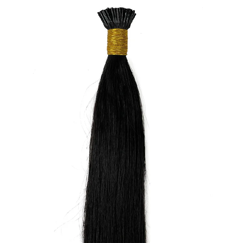 10A I-Tip Silky Straight Human Hair Extension Natural