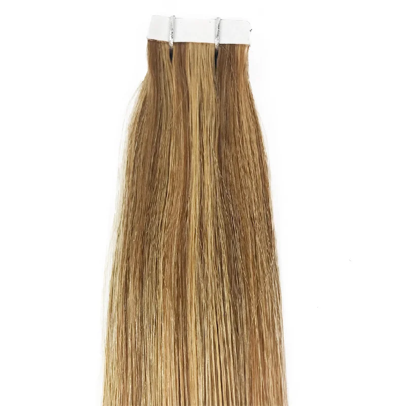 8A Straight Tape-In Human Hair Extension Color F24/27/17