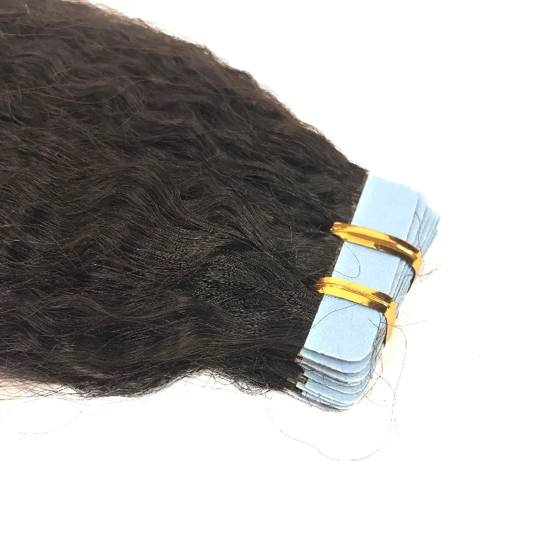 10A Kinky Straight Tape-In Human Hair Extension Natural