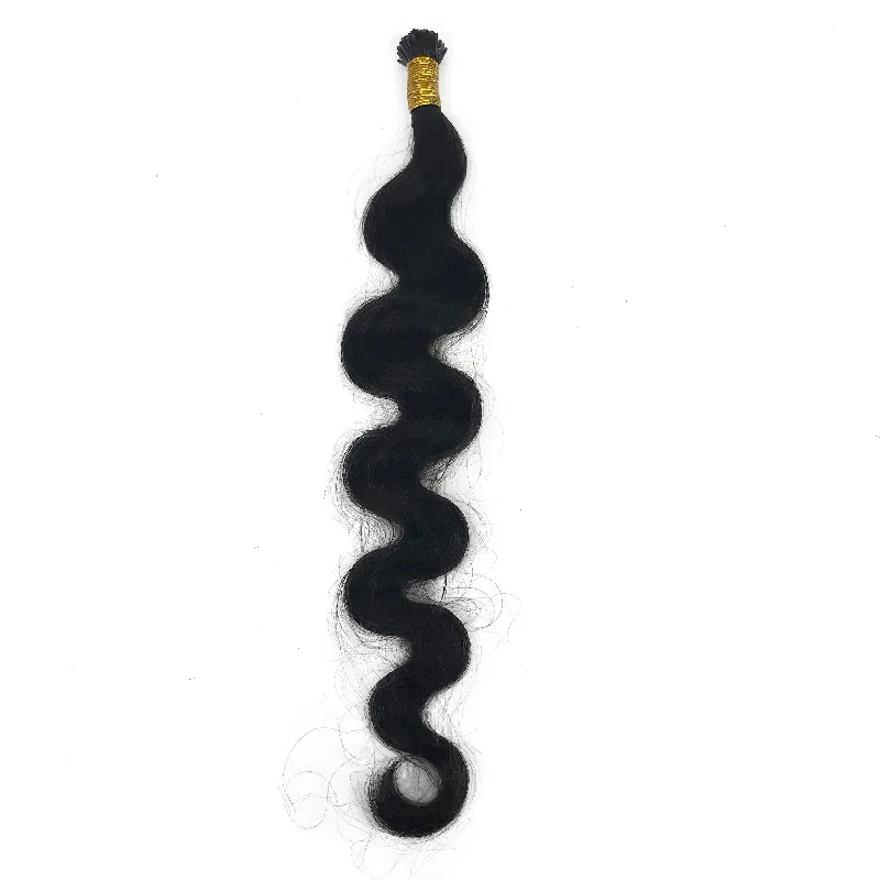 10A Malaysian I-Tip Body Wave Human Hair Extension Natural