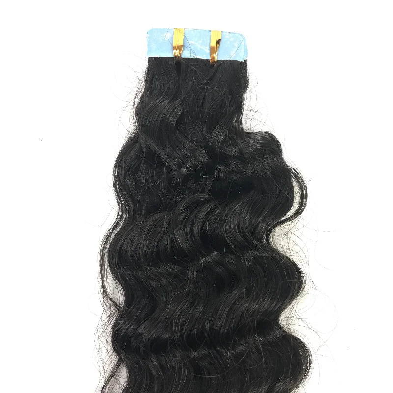 9A Deep Wave Tape-In Human Hair Extension Natural