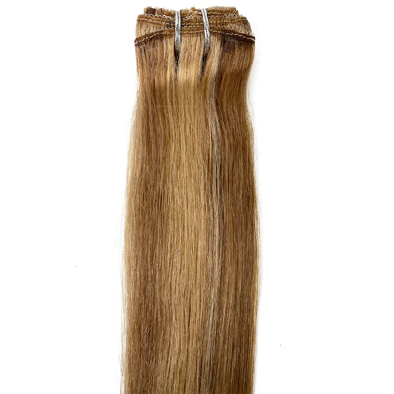 8A Straight Clip-In Human Hair Extension Color F24/27/17