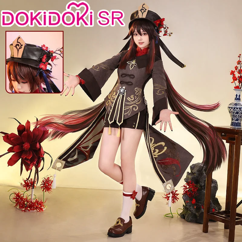 【US/EU LOCAL SHIPPING 】【Size S-XXL】DokiDoki-SR Game Genshin Impact Hutao Cosplay Costume Hu Tao Costume / Wig Halloween