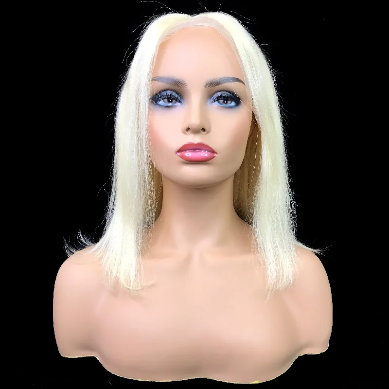 Remy Straight  13""X 4""Lace Frontal Bob Wig  Blonde #613