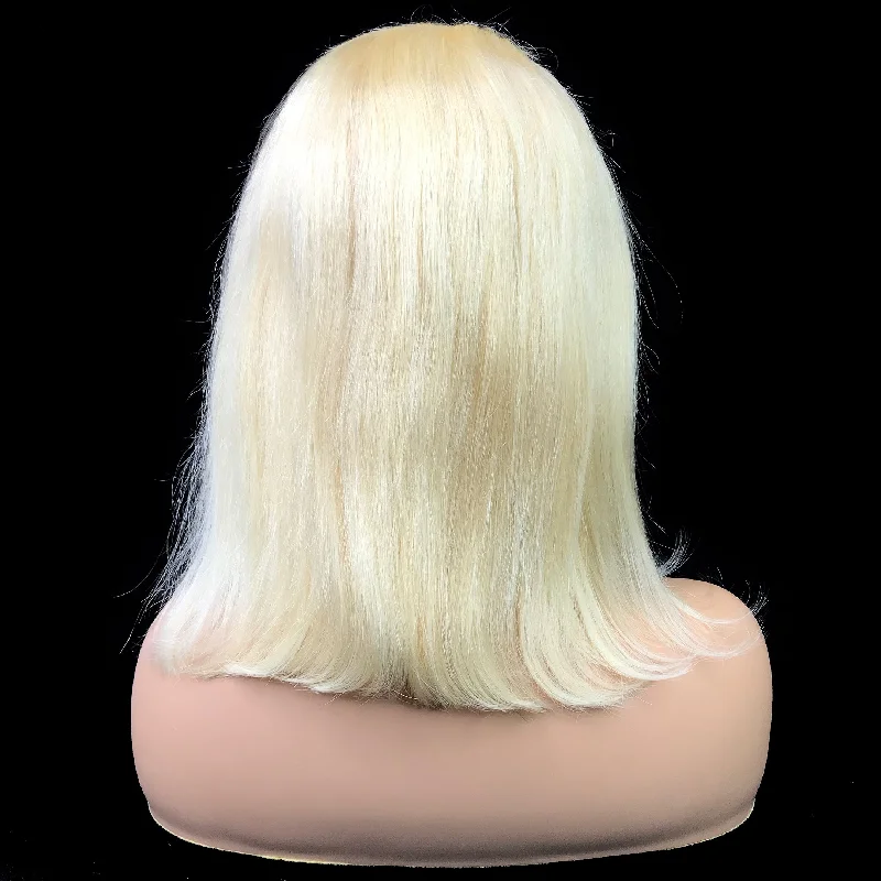 Remy Straight  13""X 4""Lace Frontal Bob Wig  Blonde #613