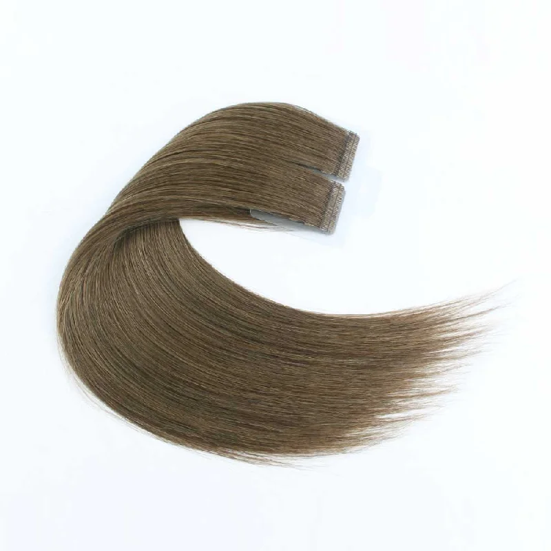 Dark Coffee Brown (#66) Virgin Tape  In Hair Extensions 18""