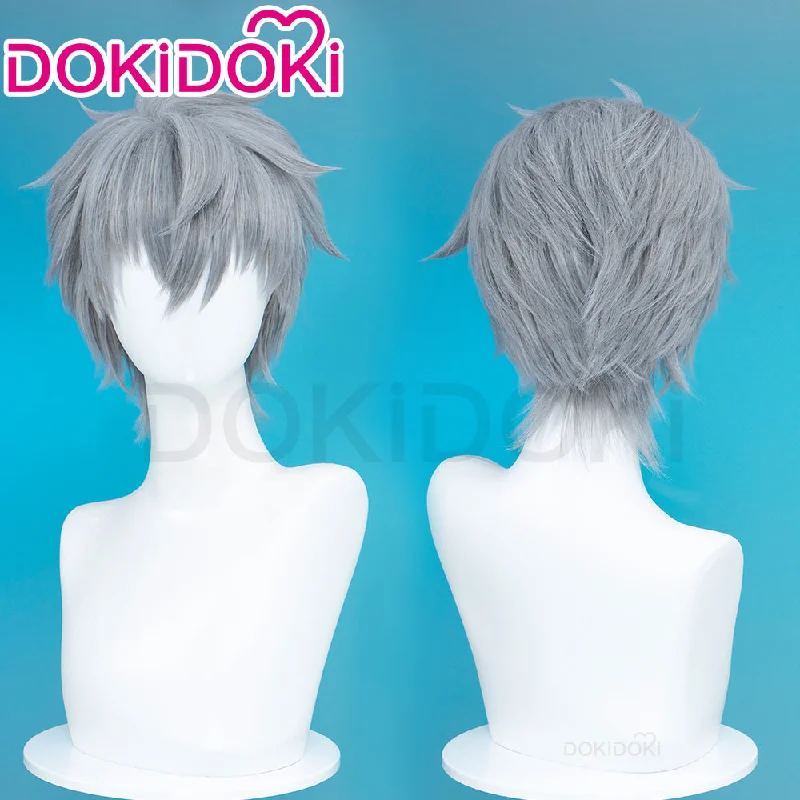 DokiDoki Anime Alienn Stagee Cosplay Tilll Wig Short Straight Grey Hair