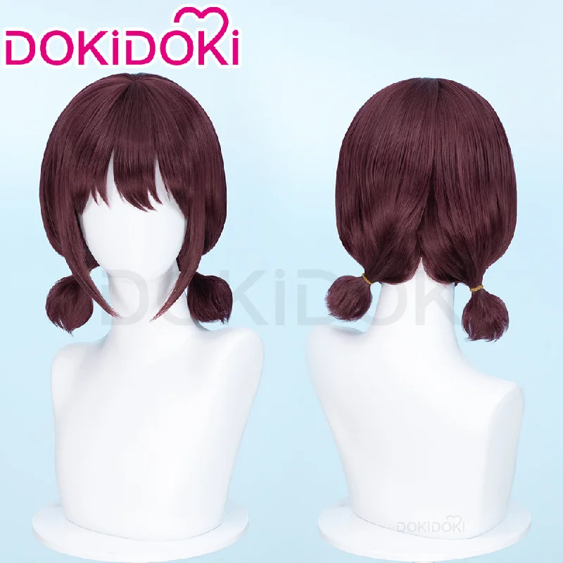 DokiDoki Anime Girls Band Cry Cosplay Nina Iseri Wig Short Straight Dark Red Hair