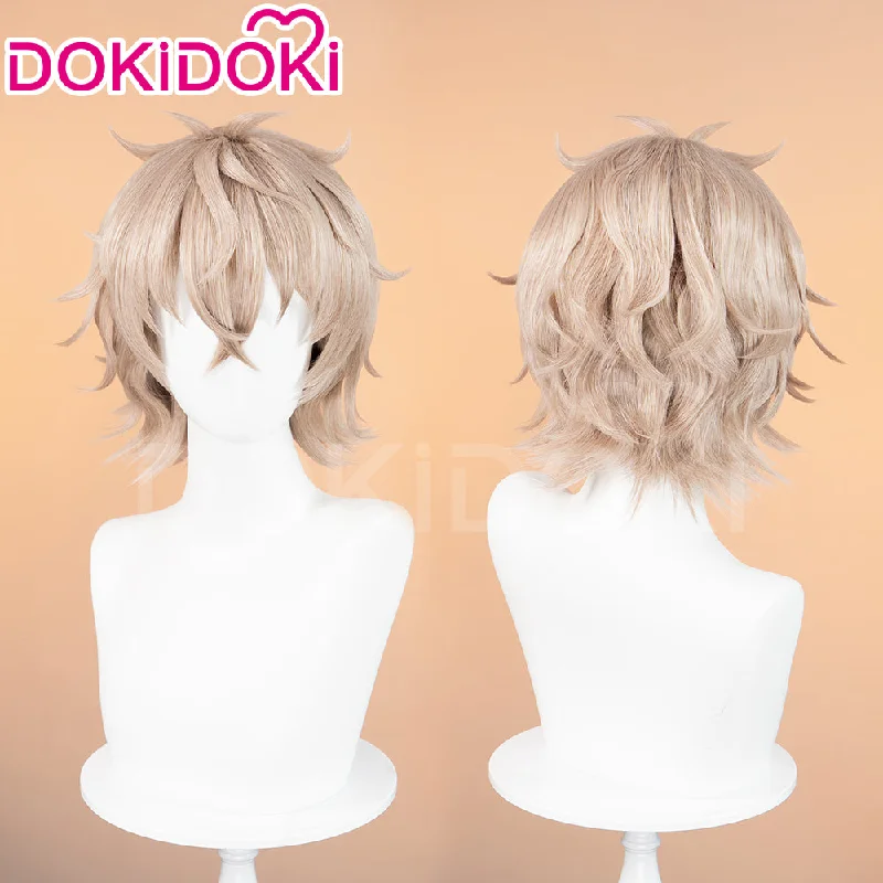 DokiDoki Anime Wind Breaker Cosplay Tomiyama Choji Wig Short Straight Light Brown Hair