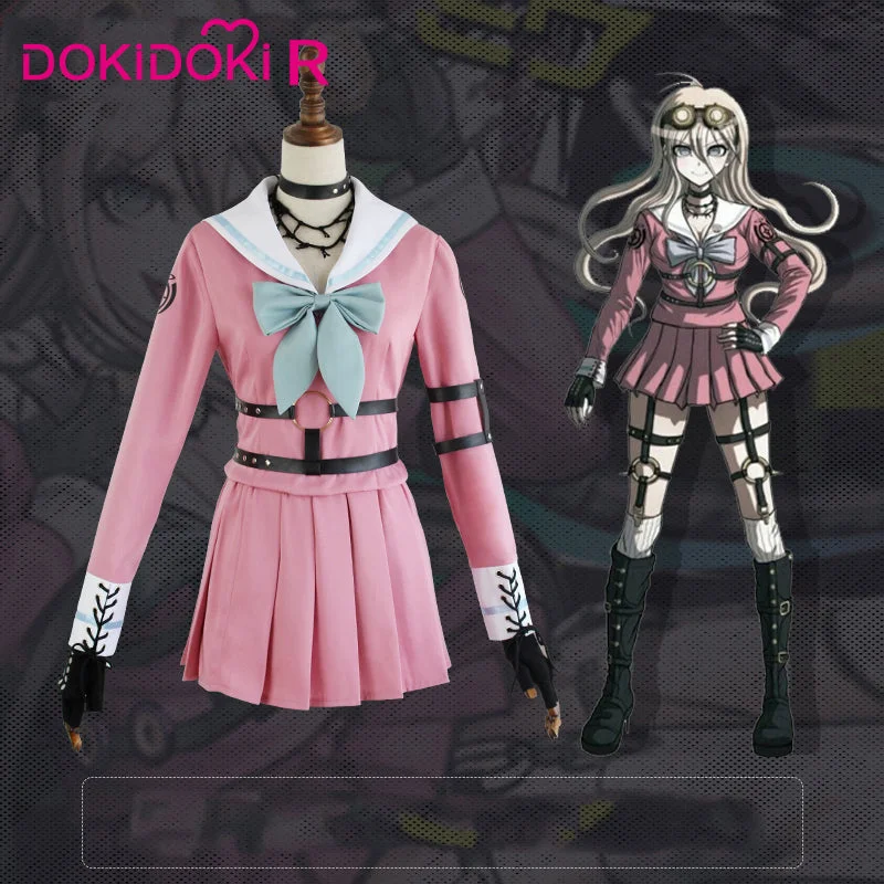 【In Stock】DokiDoki-R Game Danganronpa Cosplay Miu Iruma Costume Women Halloween Pink Danganronpa V3: Killing Harmony Cosplay Costume