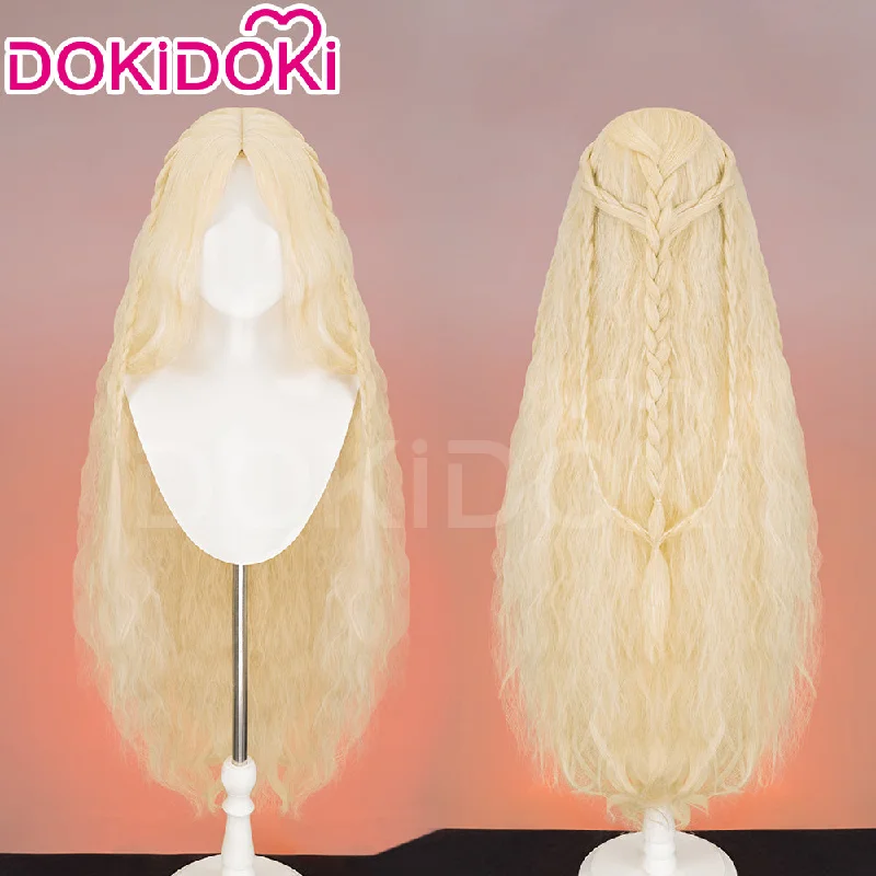 DokiDoki Game Elden Ring Cosplay Miquella Wig Long Gold Curly Hair