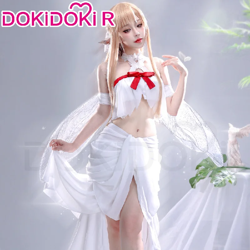 DokiDoki-R Anime Sword Art Online Yuuki Asuna Cosplay Fairy queen  costume