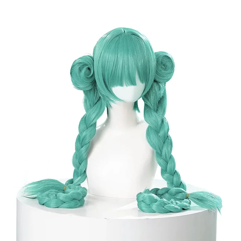 DokiDoki-R Cosplay Panda Girl Cute Dress Lolita Costume / Wig Long Blue Twist Braid Hair