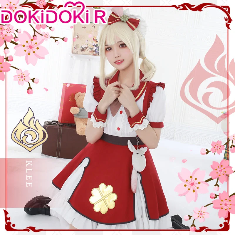 【Klee M Ready For Ship】【Last Batch】DokiDoki-R Game Genshin Impact Cosplay Klee Costume Maid Dress Cute Gan Yu