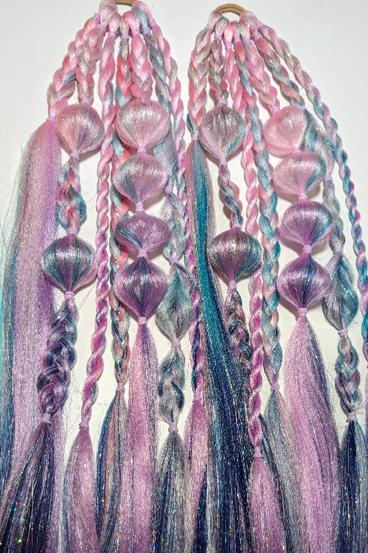 Festival Hair - Tie In Bubble Braid - set of 2 -  Unicorn 1.8