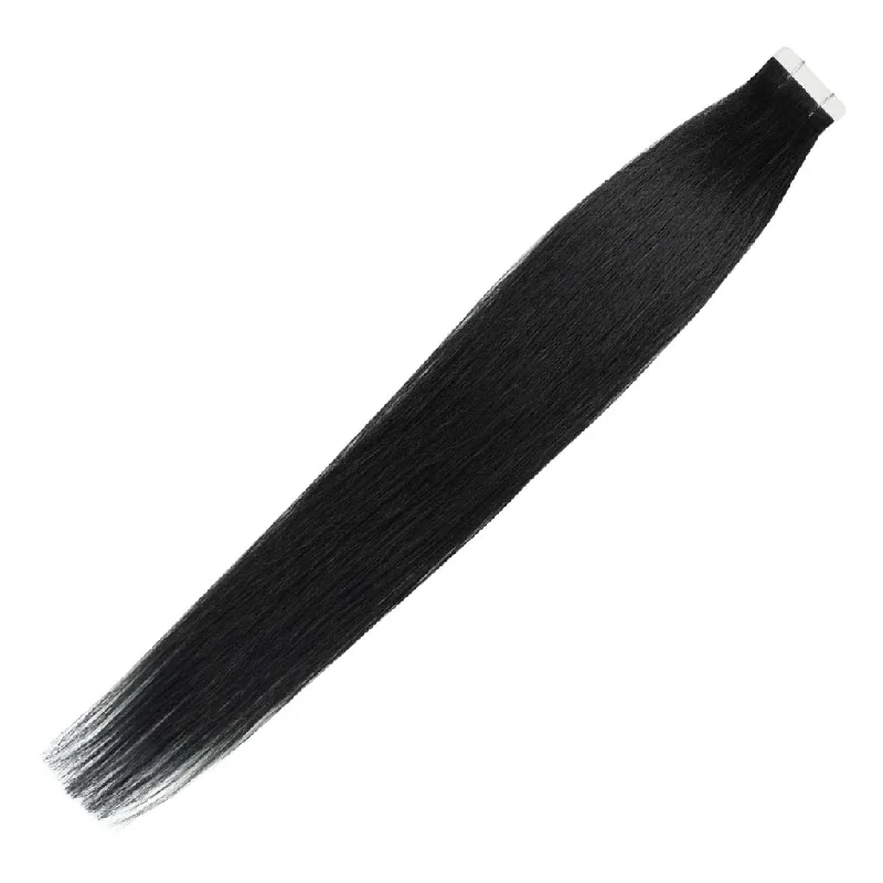 Final Sale #1 Black Straight Tape-In Hair Extensions Double Drawn