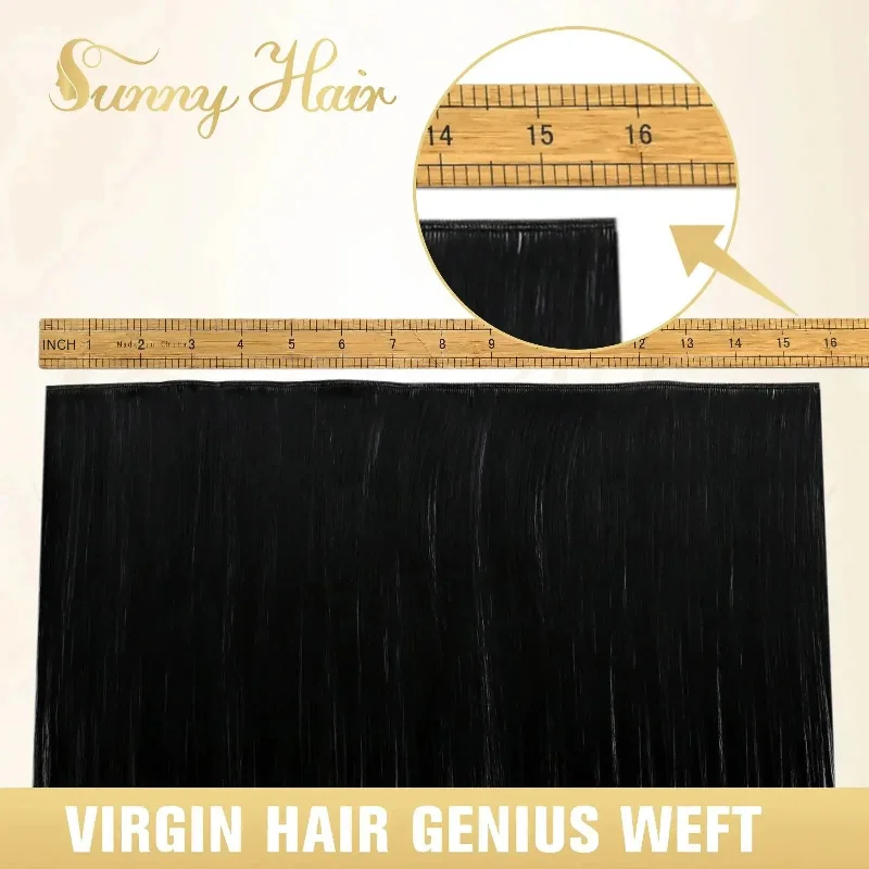 Sunny Hair Genius Weft Extensions Virgin Hair Brown with Blonde #4/27/4