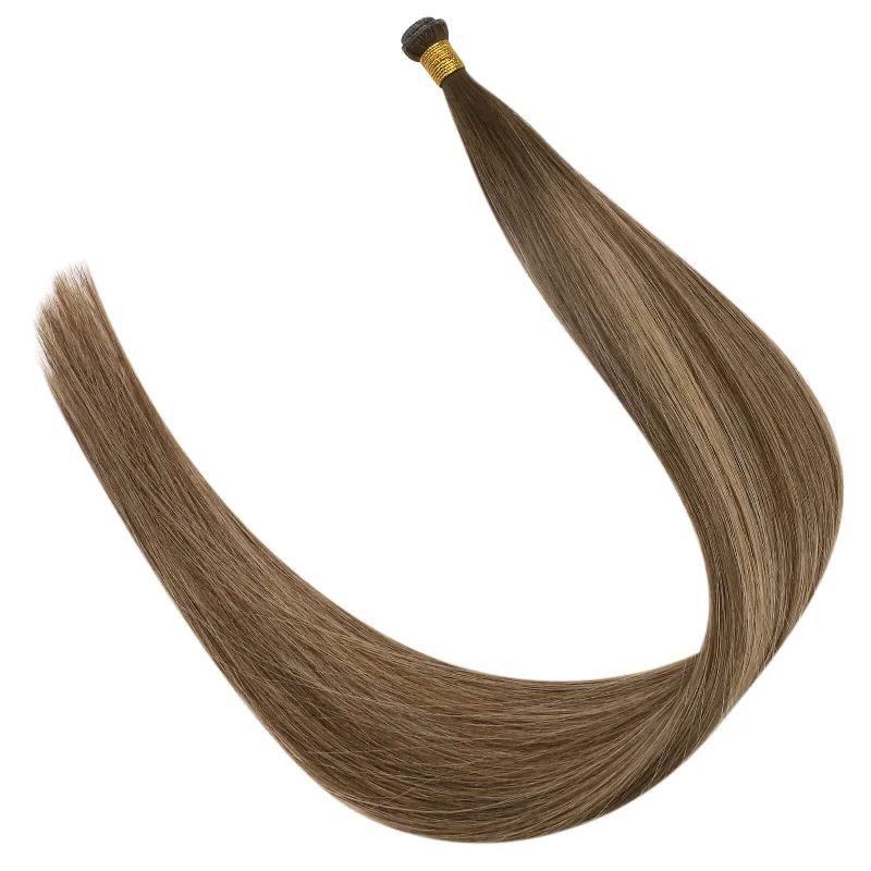 Sunny Hair Genius Weft Extensions Virgin Hair Brown with Blonde #4/27/4