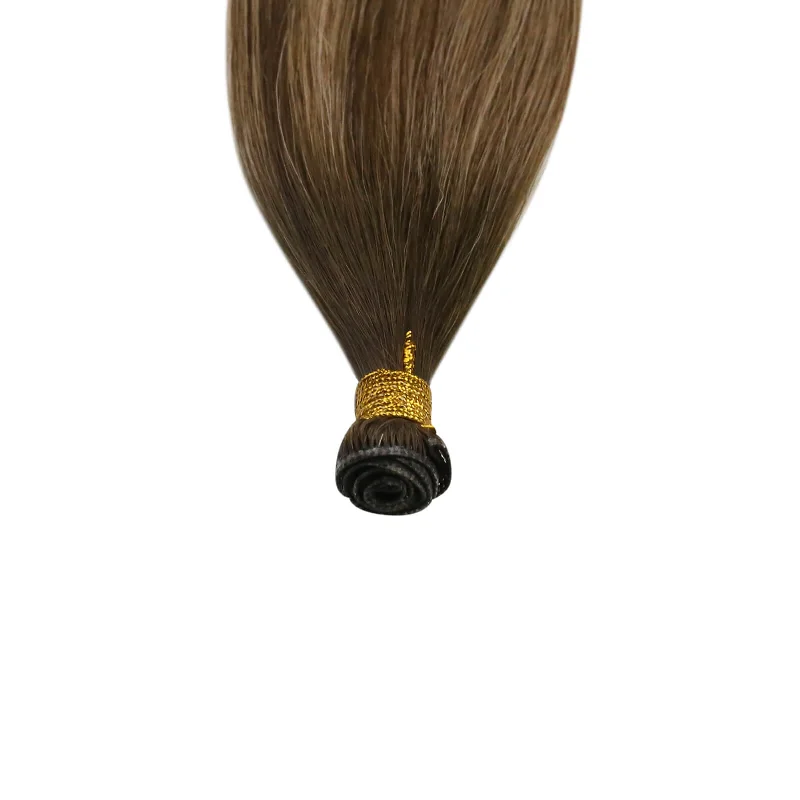 Sunny Hair Genius Weft Extensions Virgin Hair Brown with Blonde #4/27/4