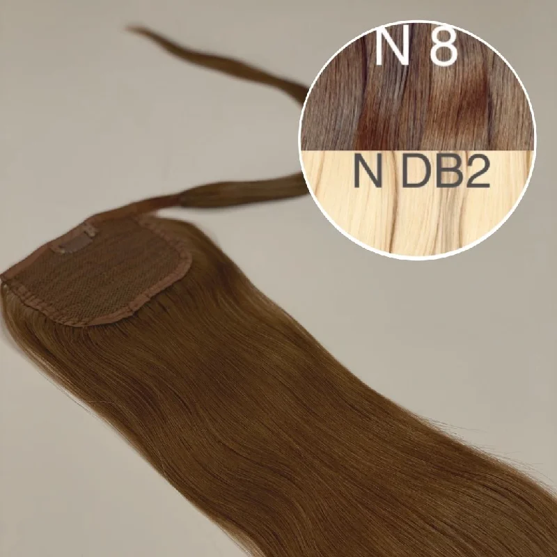 Hair Ponytail Color _8/DB2 GVA hair_One donor line