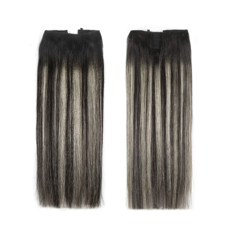 Halo Hair Extensions 1BT1B/Silver White