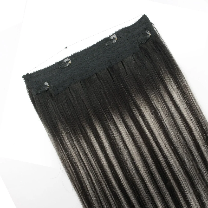 Halo Hair Extensions 1BT1B/Silver White