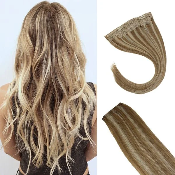 Sunny Hair Halo Hair Extensions Adjustable Fishline Highlighted Blonde #P16/22