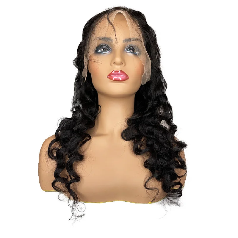 Transparent 8A Malaysian Loose Wave Lace Frontal Human Hair Wig