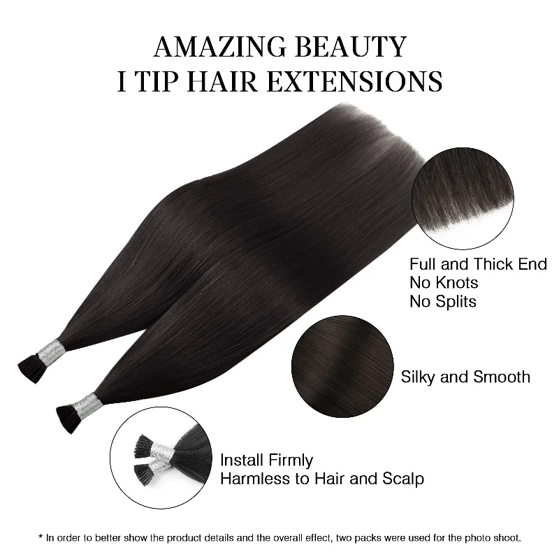 I Tip Hair Extensions #1B Off Black